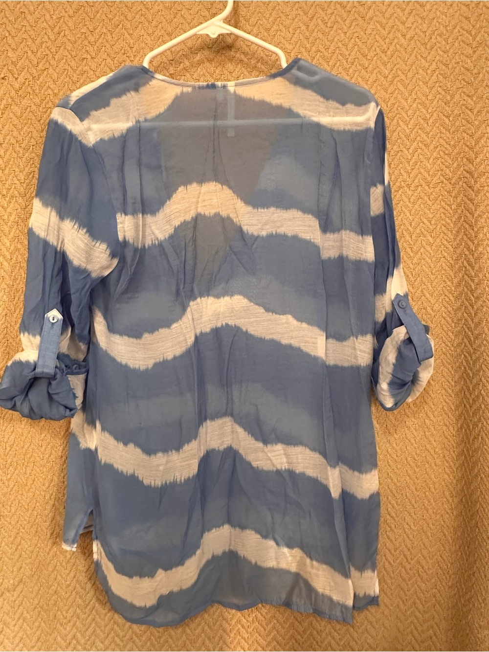 grand & greene Blue and White Wave-Striped V-Neck Tunic - Picture 5 of 5